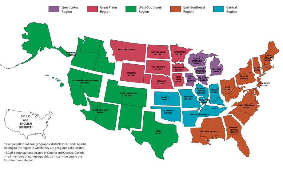 LCMS Regions and Districts